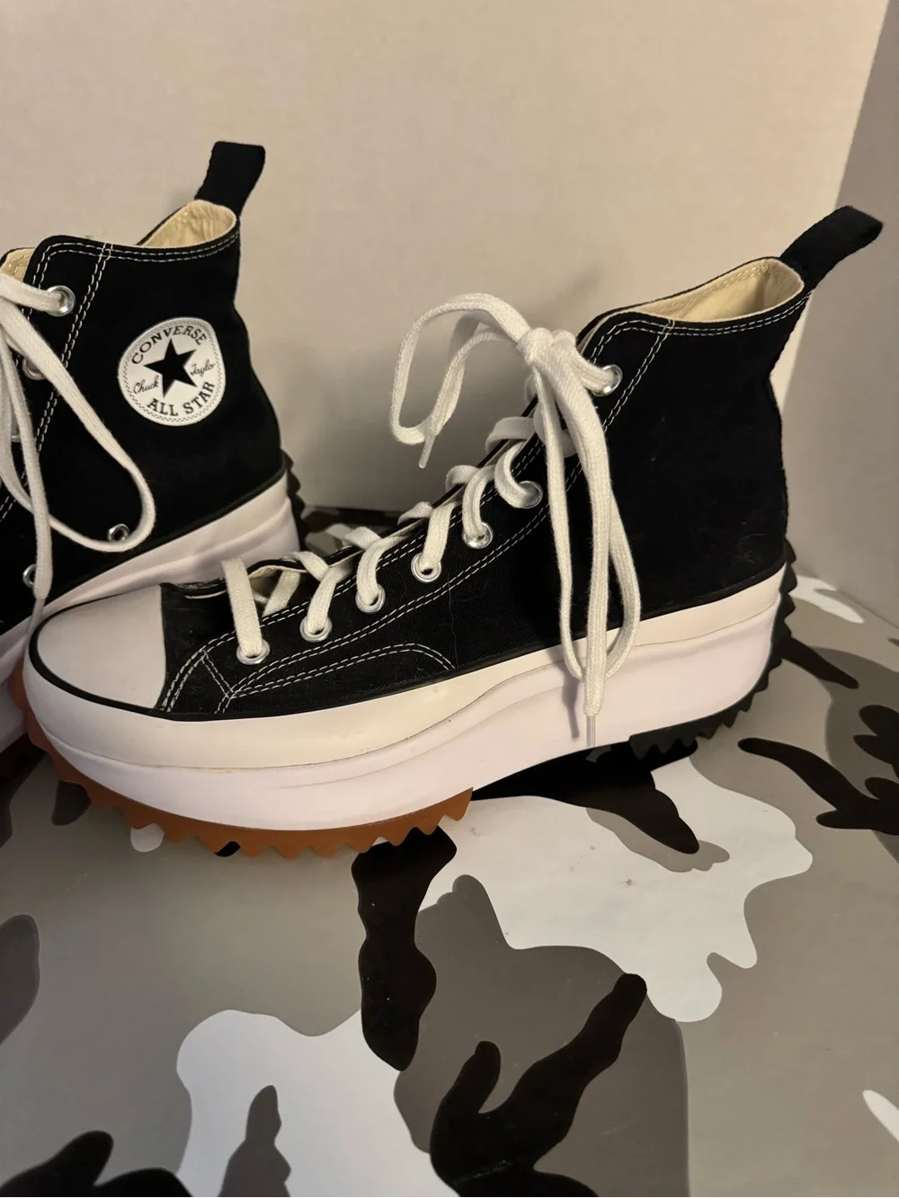 Converse Run Star Hike Platform High-Top Sneakers - Black/White legit